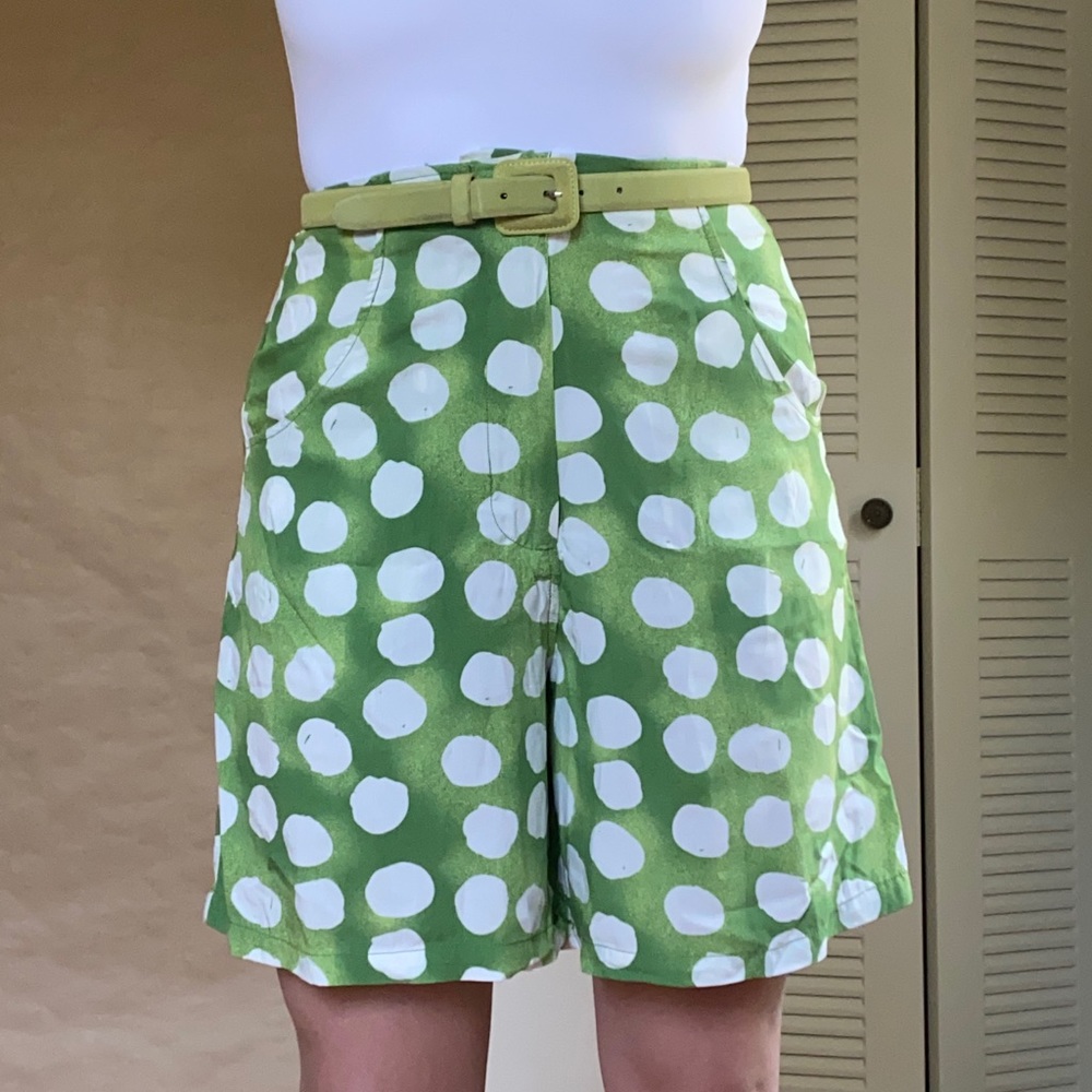 High waisted polka dot Bermuda shorts